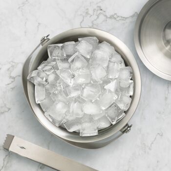 Seau à glace en acier inoxydable de qualité supérieure avec couvercle et pinces - 2 litres 5