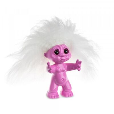 Pelo rosa/blanco, 9 cm, troll Goodluck