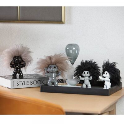 Cheveux gris/nature, 9 cm, troll Goodluck