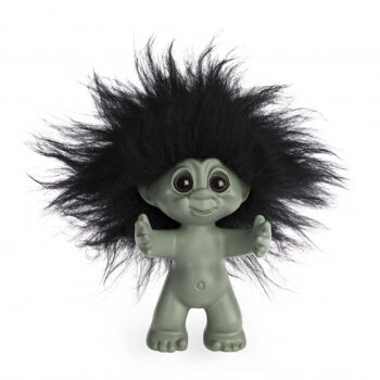 Cheveux verts/noirs, 9 cm, troll Goodluck 2