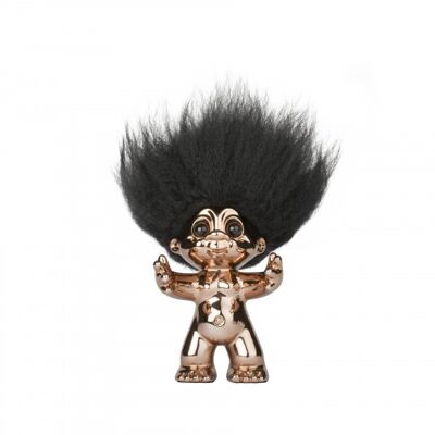 Bronze/black hair, 9 cm, Goodluck troll