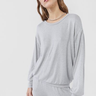 BRIDGET Sweater in Italian Knit in Gray