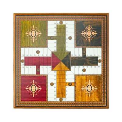 Wooden parcheesi game for 4 players