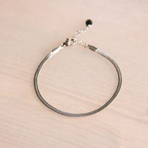 SA814 - Steel bracelet “flat snake” - silver