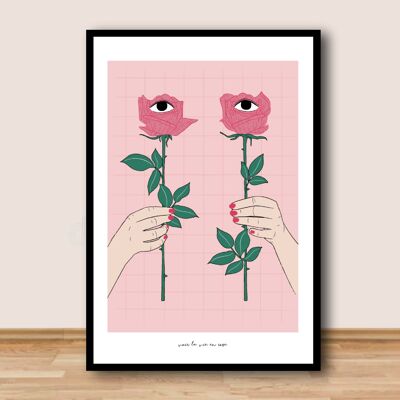 Poster A4 - Guarda la vita in rosa/rosa