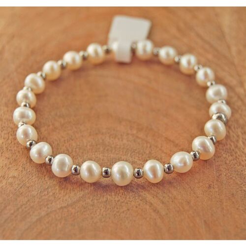 Bracelet perles de culture blanches