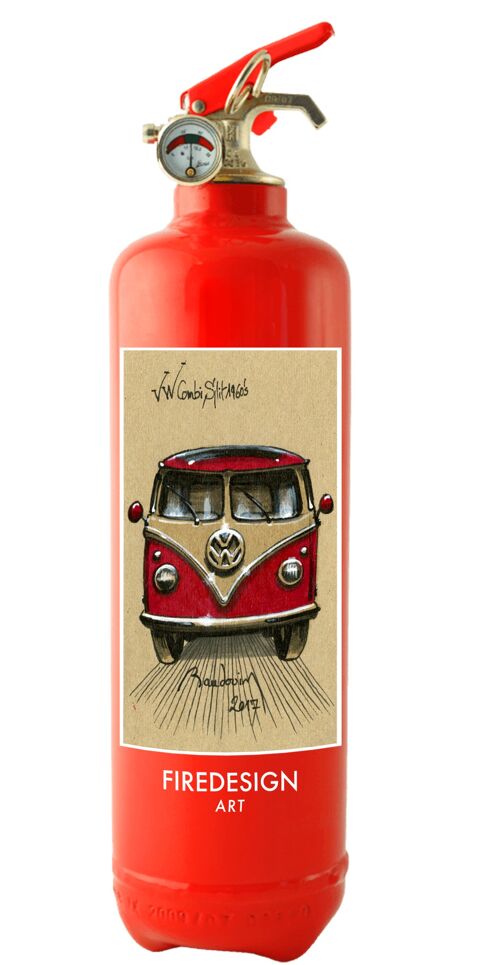 Extincteur Design Voiture - ABmotorArt Combi VW1 rouge