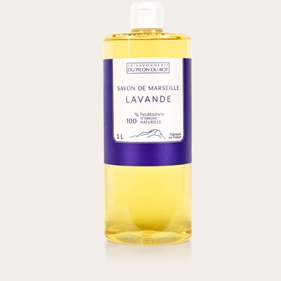Savon liquide de Marseille à l’huile d’Olive Bio et Lavande 1L