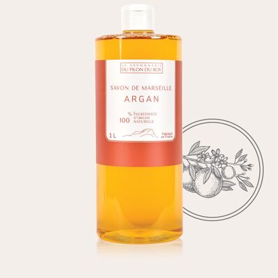 Sapone di Marsiglia liquido con olio di Argan biologico 1L
