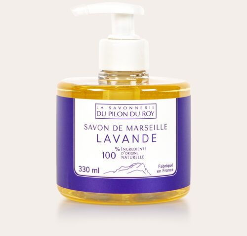 Savon liquide de Marseille à l’huile d’Olive Bio et Lavande 330ml