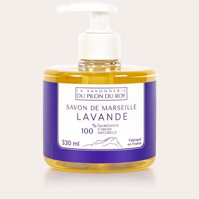 Liquid Marseille soap with organic olive oil and lavender 330ml