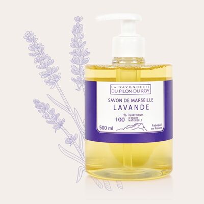 Flüssige Marseille Seife mit Bio-Olivenöl und Lavendel 500ml