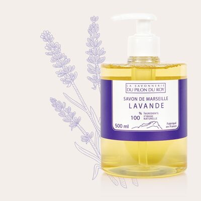 Liquid Marseille soap with organic olive oil and lavender 500ml