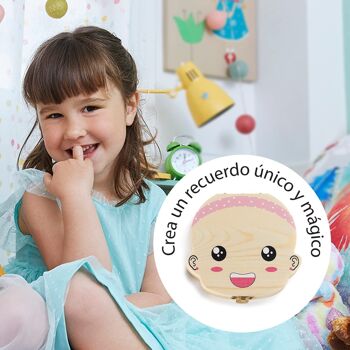 Caja de Madera para Dientes de Leche Bebe Ratoncito Pérez en Español para  Niño y Niña –