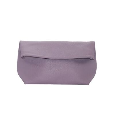 Large Lilac leather clutch