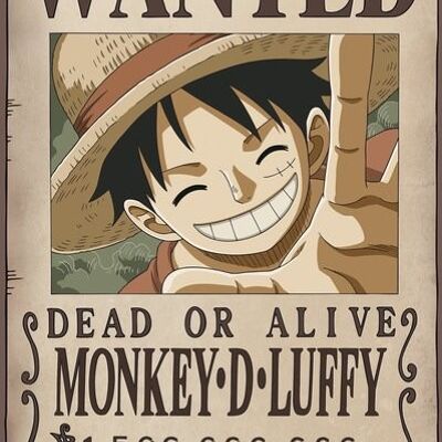 Laminiertes Poster in 61 cm x 91 cm One Piece Ruffy