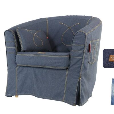 B-COVER JEANS BLUE - upholstery for IKEA * BACIUZZ armchair