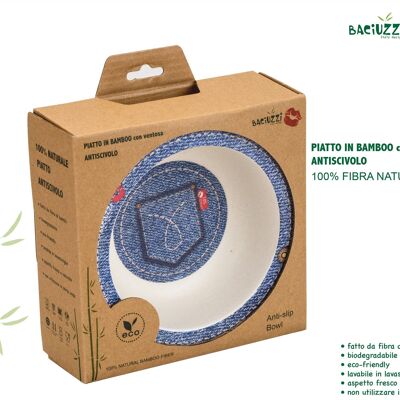 Suction cup food plate JEANS * BACIUZZI * - 12 PCS packaging.
