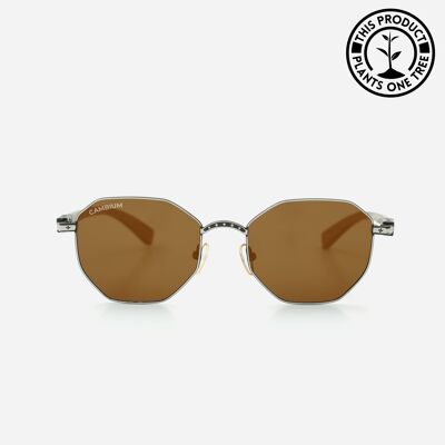 Tokyo | Aluminium & Wood Frame - Vintage Brown - Silver Aluminium