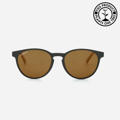 Maui | Recycled Plastic and Wood Frame - Vintage Brown - Black