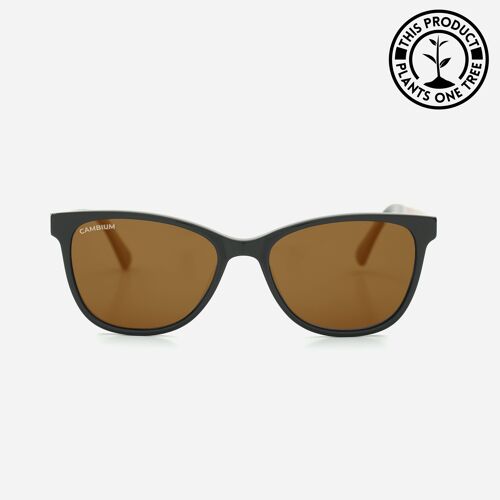 Hana | Recycled Plastic & Wood Frame - Vintage Brown - Black