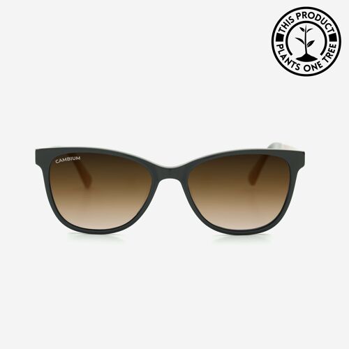 Hana | Recycled Plastic & Wood Frame - Gradient Brown - Black