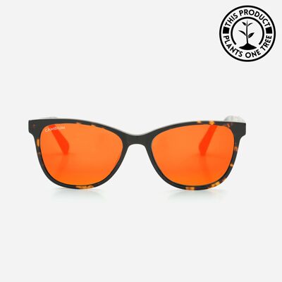 Hana | Recycled Plastic & Wood Frame - Sunset Red - Tortoishell