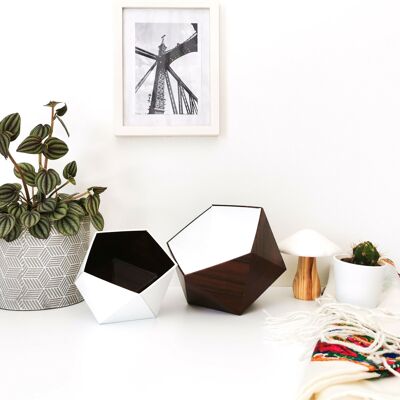 Caoba / cajas de origami blanco