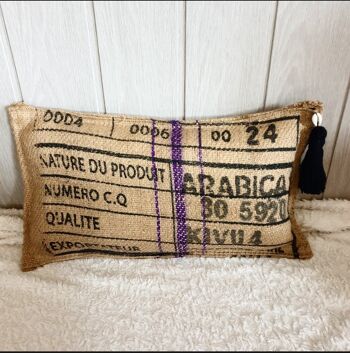 Coussin de sol en sac de cafe toile de jute recyclee  arabica 2