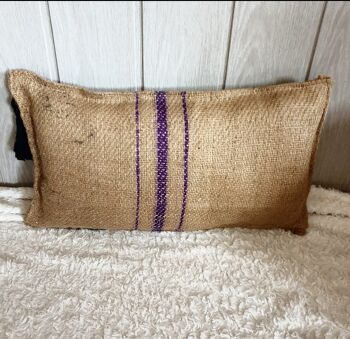 Coussin de sol en sac de cafe toile de jute recyclee  arabica 4