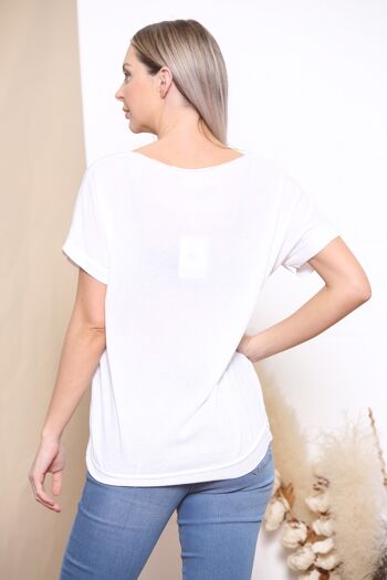T-shirt scintillant cœur blanc à sequins 3