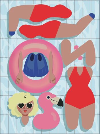 Sirène au bain - Carte de voeux décorative 3D 7
