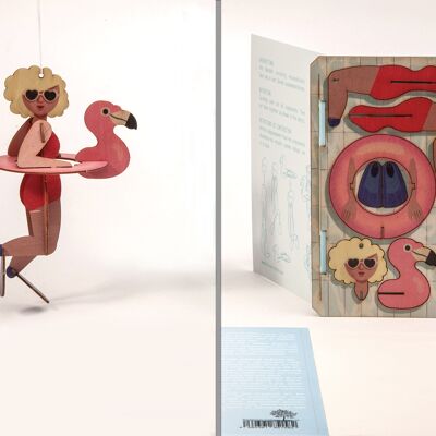 Sirena de baño - tarjeta de felicitación decorativa 3D