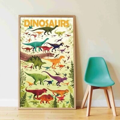 Poster en stickers dinosaures / activite educative