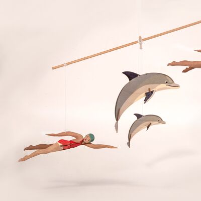 Dolphin Mobile - Hoja decorativa 3D para manualidades
