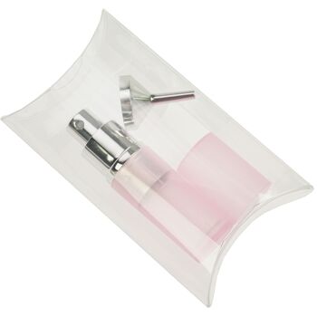 Atomiseur de poche rose transparent pour 8 ml + entonnoir argent en coffret cadeau 2
