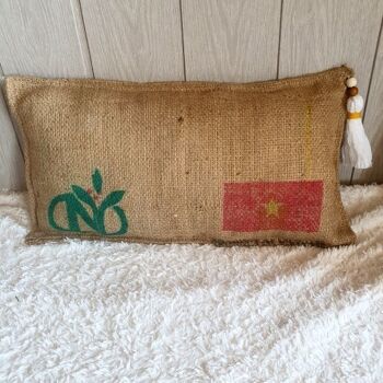 Coussin de sol en sac de cafe toile de jute recyclee vietnam 2