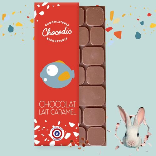 Chocodic - tablette chocolat lait caramel 33% de cacao - chocolat de paques