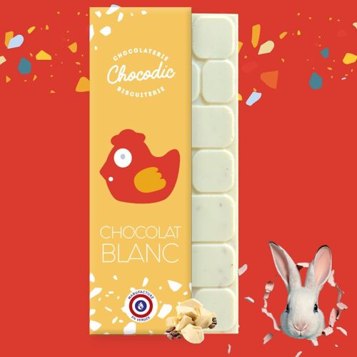Chocodic - tablette chocolat blanc - chocolat de paques