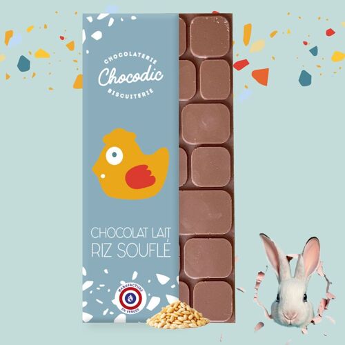 Chocodic - tablette chocolat lait riz souffle - chocolat de paques