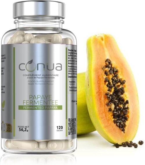Papaye fermentée 120 gélules en poudre : 100% Pure & Naturelle stress oxydant - anti-oxydant, Stimulé le système immunitaire FABRIQUE EN FRANCE