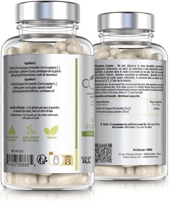 Papaye fermentée 120 gélules en poudre : 100% Pure & Naturelle stress oxydant - anti-oxydant, Stimulé le système immunitaire FABRIQUE EN FRANCE 4