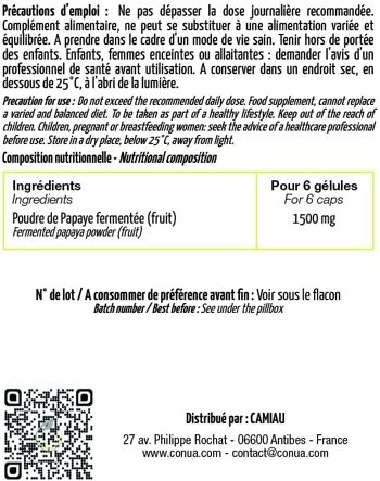 Papaye fermentée 120 gélules en poudre : 100% Pure & Naturelle stress oxydant - anti-oxydant, Stimulé le système immunitaire FABRIQUE EN FRANCE 7