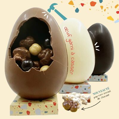 Chocodic - MAXI HUEVO SORPRESA surtido chocolate con leche o negro 73% cacao o chocolate blanco - Chocolate de Pascua