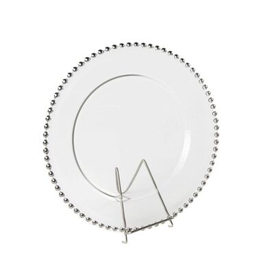 Assiette de présentation bordure argent *3 pièces