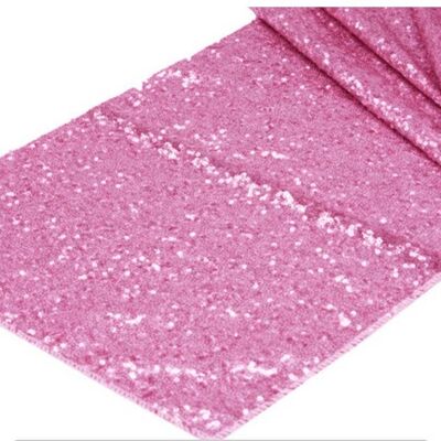 Chemin De Table Sequin Rose pÃ¢le X5 PCS