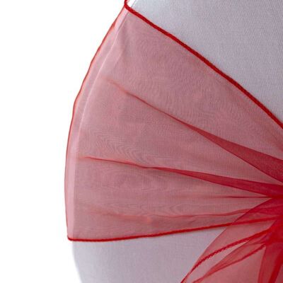 Noeud de chaise organza rouge 20 cm *260 cm x 10 pcs