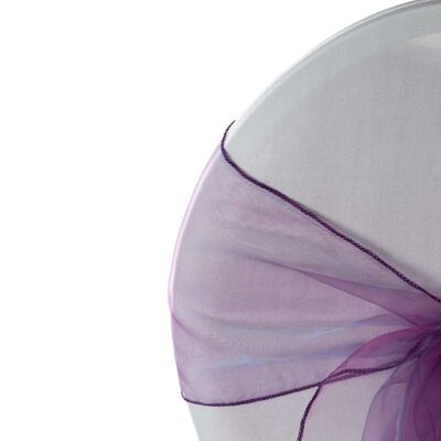 Noeud de chaise organza Violet 260cm*20 cm X10 pcs