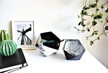 Boîtes origami marbre / noir 5