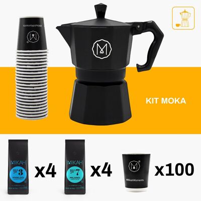 Kit Degustazione Moka: Mikah Black Moka + 2 miscele + 100 bicchieri take away